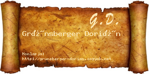 Grünsberger Dorián névjegykártya